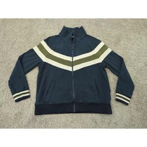 Faherty‎ Jacket Mens Medium Navy Blue Full Zip Striped Retro Track